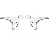 Tiny Black Dinosaur Stud Earrings for Women Men Brontosaurus Dinosaur Stud Earrings Little Stainless Steel Earrings Studs