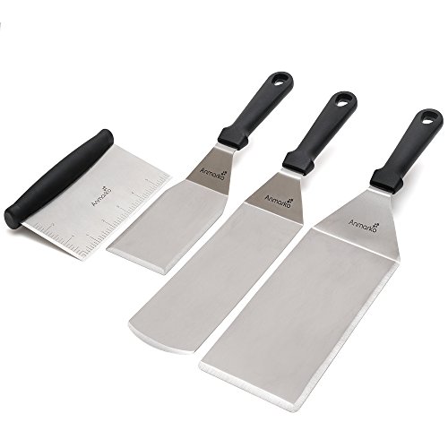Professional Stainless Steel Spatula Set - Pancake Flipper - Oversized Hamburger Turner and Griddle Scraper Γ’β¬β metal utensil great for BBQ , Grill , Flat Top Γ’β¬β Commercial Grade Professional Stainless Steel Spatula Set - Pancake Flipper - Oversized Hamburger Turner and Griddle Scraper Γ’β¬β metal utensil great for BBQ , Grill , Flat Top Γ’β¬β Commercial Grade