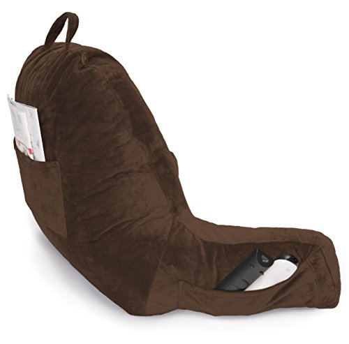 Chocolate COVER ONLY - For the Husband Pillow - Bedrest Cover Set - Support Bed Backrest Covers , Micro Plush Cover Including Detachable Neck Roll Pillow Cover