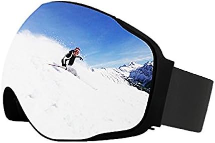 Timcare Ski Goggles OTG Snowboarding Goggles Anti-Fog Dual Layers Lens Spherical Unisex Snow Goggles for Skating