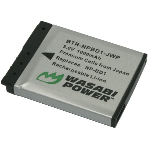 Wasabi Power Battery for Sony NP-BD1, NP-FD1 and Sony Cyber-shot DSC-G3, DSC-T2, DSC-T70, DSC-T75, DSC-T77, DSC-T90, DSC-T200, DSC-T300, DSC-T500, DSC-T700, DSC-T900, DSC-TX1