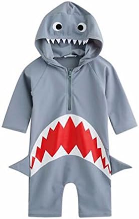LC Boutique Little Boys One Piece Rash Guard Shark in Sizes 2T to 6T