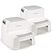 Step Stool for Kids Potty Training Toddler Step Stools Children Step Stool for Bathroom Washstand Dual Height Stool for Potty Trainning stepping stool and Use in the Bathroom or Kitchen (2 PACK GREY)