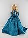 A Teal Green Satin Gown with Sequined Top Made to Fit the Barbie Doll