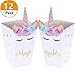 JeVenis 12 PCS Magical Unicorn Party Favor Boxes Unicorn Party Popcorn Treat Boxes Candy Cookie Containers for Baby Shower or Birthday Party Favor Supplies Decorations