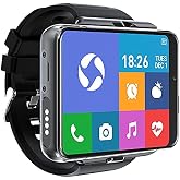 Rainbuvvy Smart Watch for Men, 4G Smartwatch 2.88 Inch Touch Screen Android 9.0 OS 4GB+64GB Activity Tracker with Face Unlock Dual Cameras WiFi GPS Detachable Band (Black)