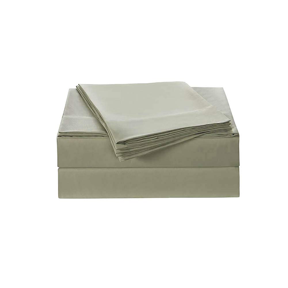 HOTNIU 4-Pieces Bed Sheet Set (Flat sheet, Fitted sheet, 2 Pillowcases), Made of 100% Microfiber, Anti-Wrinkle & Fade Resistant, Super Soft Comfortable (Double, Olive green)