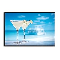 Framed Canvas Wall Art Wine Cups Canvas Prints Home Artwork Decoration for Living Room,Bedroom - 16x24 inches