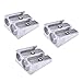 SKEMIX Pencil Sharpener Manual, Metal Double Hole Colored Pencil Sharpener for Students Artist Drawing Writing Painting, Aluminum Alloy, Silver, 3pcs/Pack