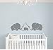 LUCKKYY Cute Three Family Elephant Wall Decals for Kid Room Room Decor Baby Nursery (Gray)