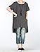 Mordenmiss Women's Cotton Linen Tunic Tops Hi-Low Dresses with Pockets L-Dark Gray
