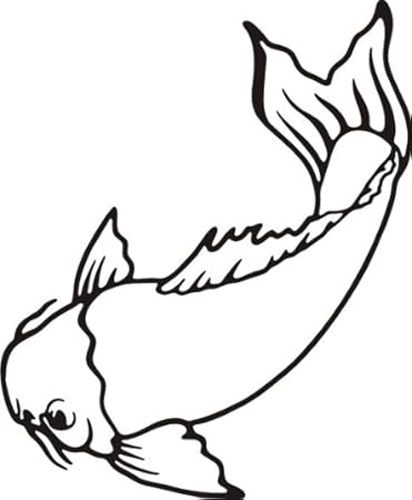Amazon Com Koi Fish Tribal Outline Vinyl Stickers Sticker