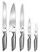 6 Piece Knife Set with Oval Stand by El Perfecto Kitchen Stainless Steel Blades & Steel Stand – 8” Chef, Slicing, & Bread, 5” Utility, & 3.5” Paring Knives + 30 Day Guarantee