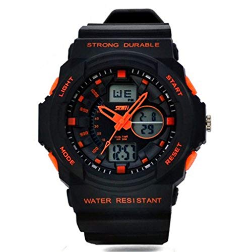 Sports Watch,Hot Sale! Waterproof Digital LCD Alarm Date Mens Military Sport Wrist LED Watch C(Orange)