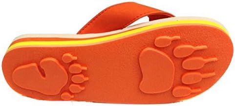 Animal Traks FLIP Flops Slippers- Bear Print Sandals for Girls and Boys, Little Kids (Age 4 – 8).