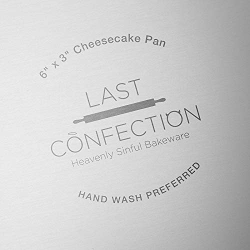 Last Confection 6" x 3" Deep Round Aluminum Cheesecake Pan with Removable Bottom - Professional Bakeware