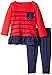 Nautica Girls' Knit Top with Engineered Stripe and Legging