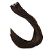 Full Shine 18 Inch Weft Hair Extensions Human Hair Color Medium Brown Hair Extensions 105G Sew In Extensions Remy Human Hair Weft Extensions Hair Weft Human Hair Extensions Sew In 105G