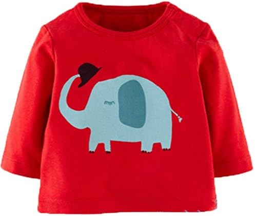 wan0902 Little Boys Girls Cute Cartoon Long Sleeved Cotton Crewneck T-Shirt (2-7T)