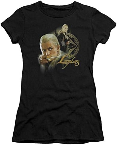 Legolas -- The Lord Of The Rings Crop Sleeve Fitted Juniors T-Shirt, Large