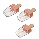 Dolity 3 x 5 ml Clear Mini Lip Gloss Tube Empty Lip Balm Cute Ice Cream Bottle Cosmetic Gloss Tube Travel Gloss Container with Lid - Pink
