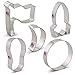 Ann Clark Cookie Cutters 5-Piece Space/NASA Cookie Cutter Set with Recipe Booklet, Flag, Rocket, Moon, Crescent Moon and Footprint