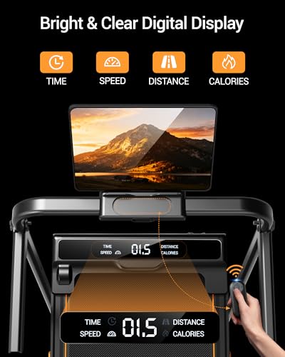 Folding Treadmill with 16% Incline, 3 in 1 Foldable Treadmill, Under Desk Walking Pad for Home Office, 10KM/H, 2.5HP Quiet Motor Portable Running Machine with Remote & LED Display, 136KG Capacity