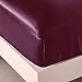 Honeymoon Luxury Satin Bed Sheet Set, Ultra Silky Soft, Queen - Purple