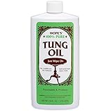 HOPE'S 100% Pure Tung Oil, Waterproof Natural Wood Finish and Sealer, 16 Fl Oz
