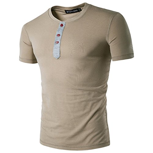 NREALY Men's Casual Ripped Hole Short Sleeve T-shirt Top Blouse Tunic Tee Vest