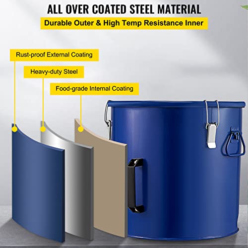 VEVOR Fryer Grease Bucket 8 Gal Oil Disposal Caddy Steel Fryer Oil