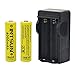 Intsun® 2pcs 3.7V 18650 4000mah Rechargeable Li-ion Battery with PCB and 18650 battery Charger for LED Flashlight, Headlamps, search light lamp, etc