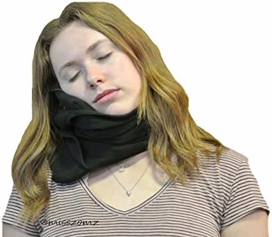 misszomz Travel Pillow - Proven Support neck pillow scarf (Black)