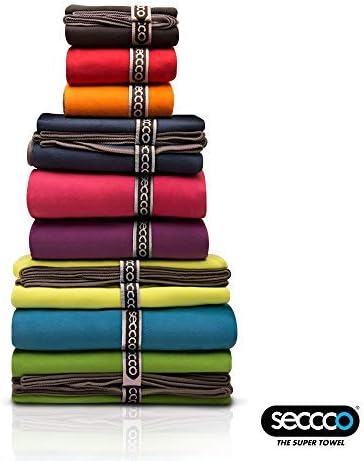 seccco Fast Drying Compact Microfiber Towel. Perfect for Indoor and Outdoor Activities, Gym, Beach, Yoga, Camping, Backpacking.