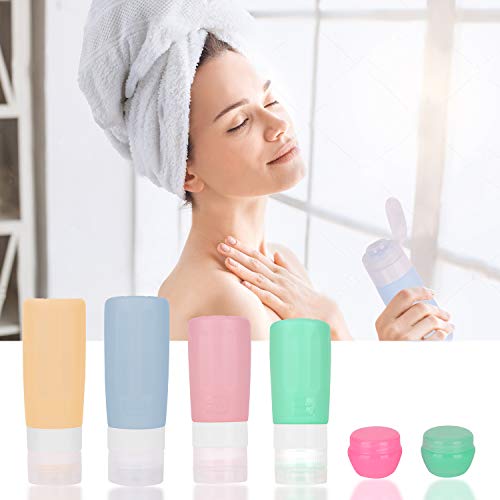Travel Bottles,safe and non-toxic grade Silicone Travel Tube Sets for Cosmetic Shampoo Conditioner Lotion Face Body Wash (four packs) - Thumbnail 5