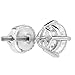 14K Solid White Gold Round Cut Cubic Zirconia Stud Earrings | .50 to 4.0 CTW | Screw Back Posts | With Gift Box