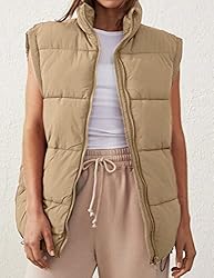 Freyhem Puffer Vest Women Sleeveless Quilted Zip Up