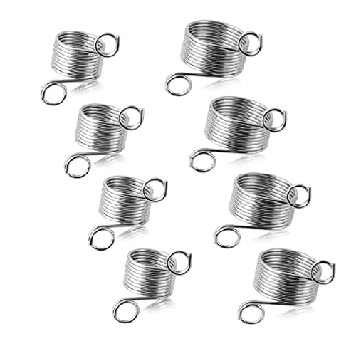 Magicfour 8 Pack Crochet Ring for Finger, Crochet Accessories, Knitting Finger Ring Metal Crochet Loop Knitting Accessories for Faster Knitting Sweaters, Silk Scarves, Handicrafts, 2 Sizes