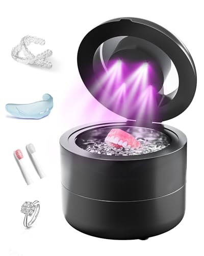 Photo 1 of Upgraded Retainer Cleaner Machine, 45kHz Ultrasonic Cleaner as Dentures Cleaner, Mouth Guard Cleaner, Night Guards Cleaner, Aligner Cleaner, Jewelry Cleaner, Ring Cleaner (Black)