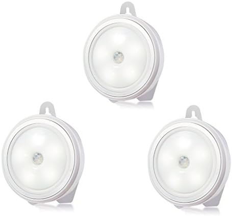 Led Puck Lights,Taopu Wireless Motion Sensor Under Cabinet Light Battery Operated Cordless Night Light for Cabinet Wardrobe Corridor Bedroom Stairs Toilet,Warm White - Pack of 3