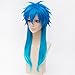 Kadiya Anime Blue Medium Length Boy Cosplay Wigs Costume Full Hair