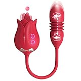 Rose Toy for Women - Clitoral Licking Vibrator with Thrusting Dildo,G…