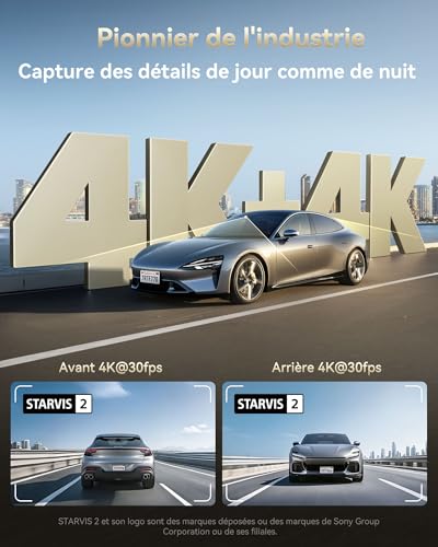REDTIGER F77 4K+4K HDR Car Dashcam Front Rear Dual STARVIS 2 IMX678 Sensors, 5.8GHz WiFi Dash Cam with 128GB eMMC Memory, Voice Control, 4 Inch Touch Screen