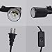 HESSION 2 Pack Plug-in Pendant Light, 16.4Ft Vintage Industrial Edison Light Socket Silica Gel E26/E27 Base, Black Round Hanging Pendant Light Cord, Hanging Lamp Extension Cable with On/Off Switch