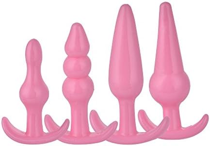 Four silicone medical caps, rubber plug basic toy training kit for beginners (pink)