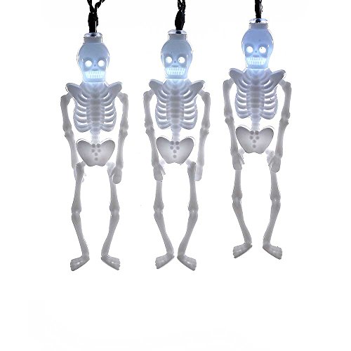 Kurt Adler HW1717 Battery-Operated 10-Light White LED Skeleton Light Set