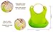 Baby Bibs Waterproof Silicone Bib - Rubber Bib for Kids - Toddler Feeding Pocket Girls Boys Unisex - Set of 2 colors (Green/Yellow) + bonus Sponge!