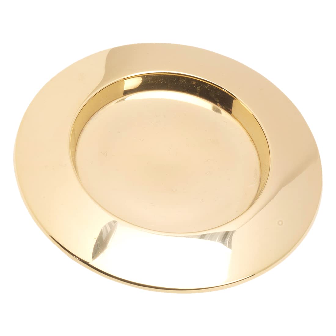 NKlaus candle plate round Ø 14cm brass gold plate with rim coaster candles 10586