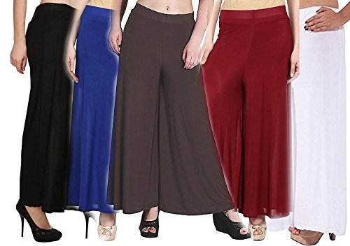 rooliums brand factory outlet women's light weight palazzo pack of 5 - free size