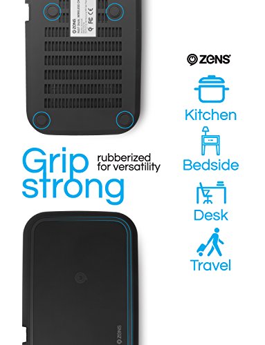 ZENS Wireless Charging Pad | Dual Qi Charger Pad with 2X 15 Watt Power Output | Supports Apple iPhone and Samsung Galaxy Fast Charge | Includes AC/DC Adapter | Black